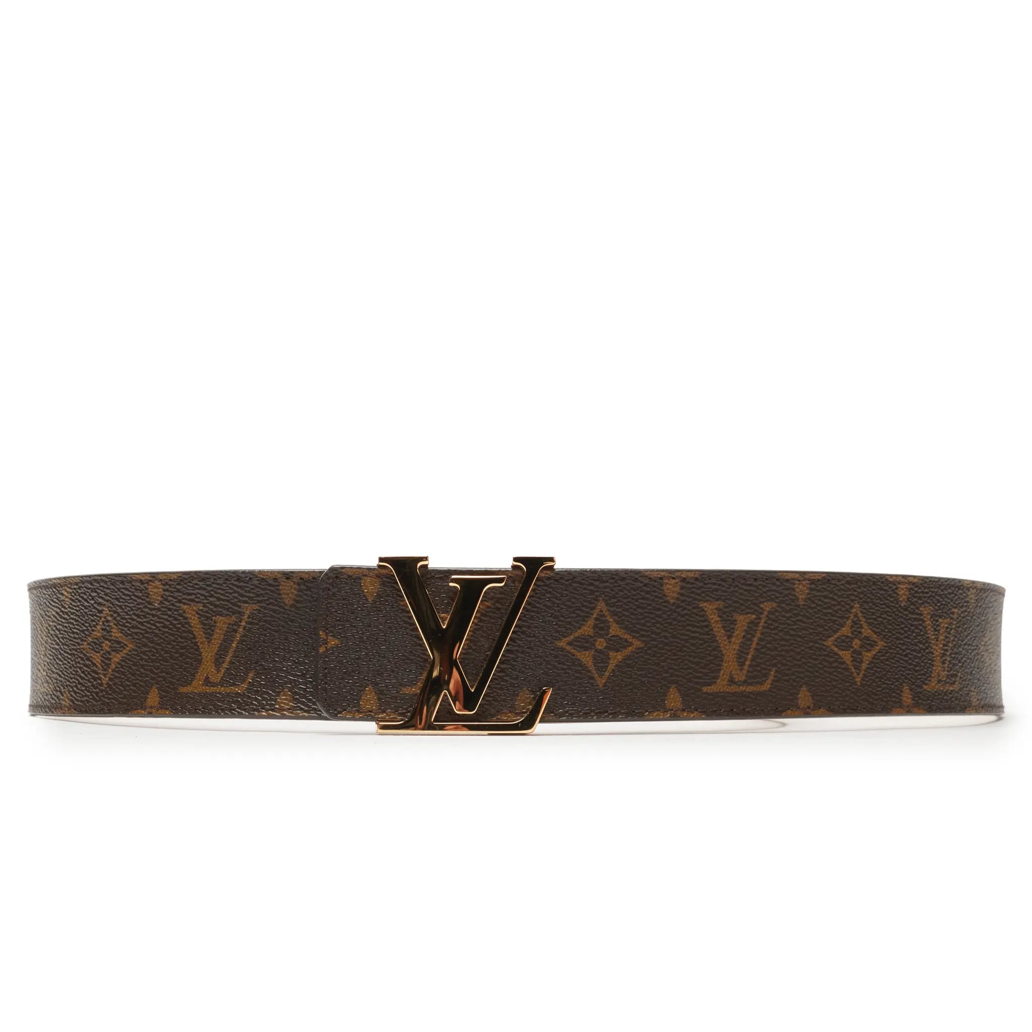 Front View of Preloved - Louis Vuitton LV Initiales Monogram 40mm Brown Belt M9608